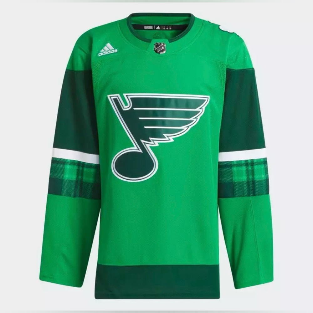 Adidas Primegreen St Louis Blues St Patrick’s Day Hockey Jersey